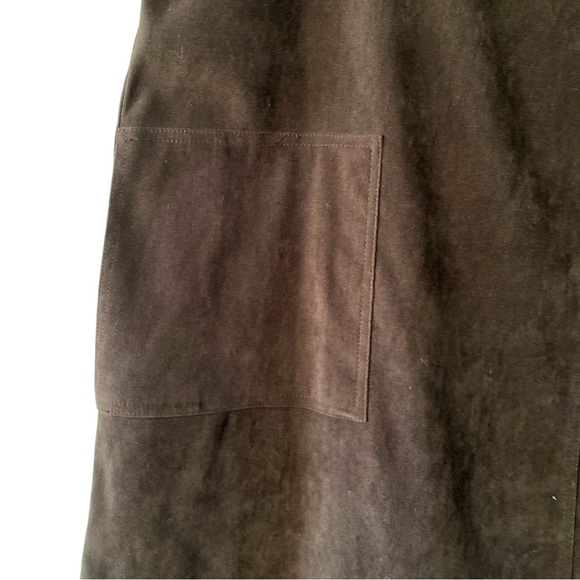 Westbound Womens 90s Brown Maxi Sleeveless Jumper Dress Large Suede Pockets - Picture 8 of 8